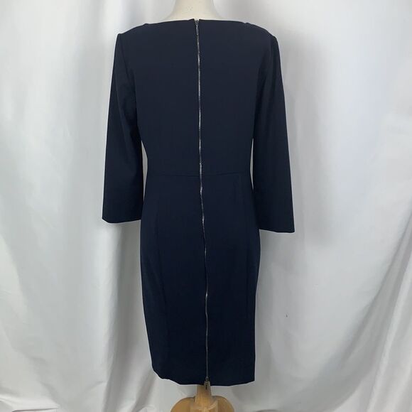 Armani Collezioni Navy Drape Neck MIDI Dress - Picture 3 of 16